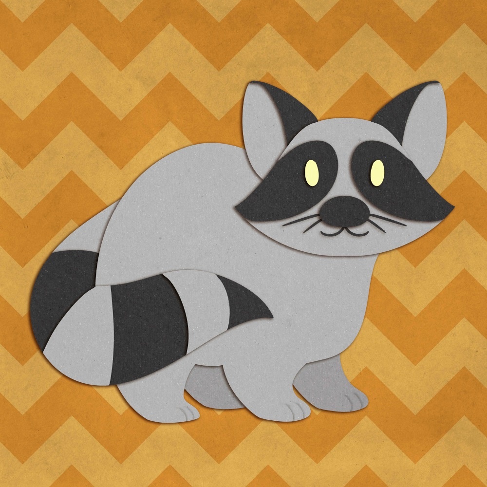 Canvas on Demand Poster Print 12 x 12 entitled Raccoon - Woodland Creatures