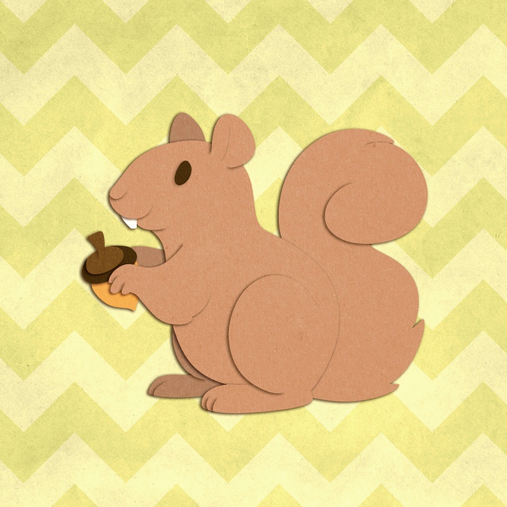Canvas on Demand Poster Print 12 x 12 entitled Squirrel - Woodland Creatures