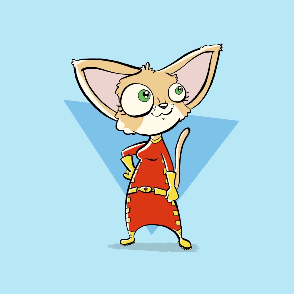 Canvas on Demand Poster Print 12 x 12 entitled Fennec Fox - Superhero Animal Art
