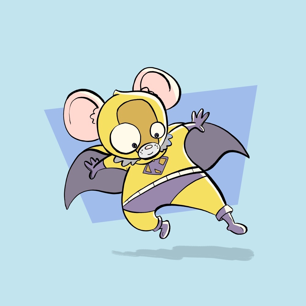 Canvas on Demand Poster Print 12 x 12 entitled Mouse - Superhero Animal Art