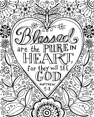 Blessed are the Pure in Heart | Coloring Canvas - Canvas On Demand®