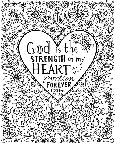 God is the Strength of my Heart | Coloring Canvas - Canvas On Demand®