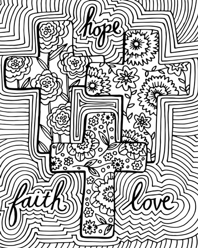 Hope Faith Love | Coloring Canvas - Canvas On Demand®