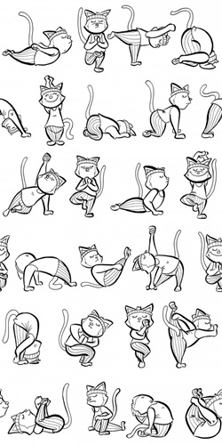 yoga kitty coloring wallpaper canvas on demand