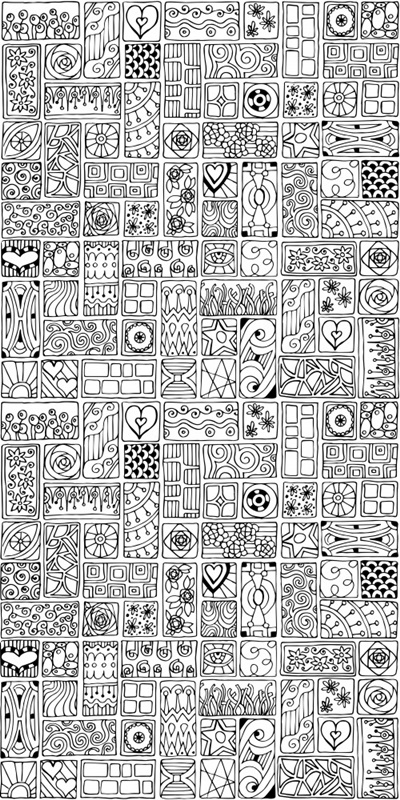 Mosaic Squares I - Coloring Wallpaper - Canvas On Demand®