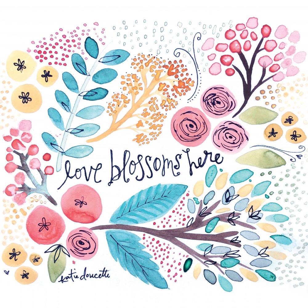 Canvas on Demand Poster Print 16 x 16 entitled Love Blossoms Here