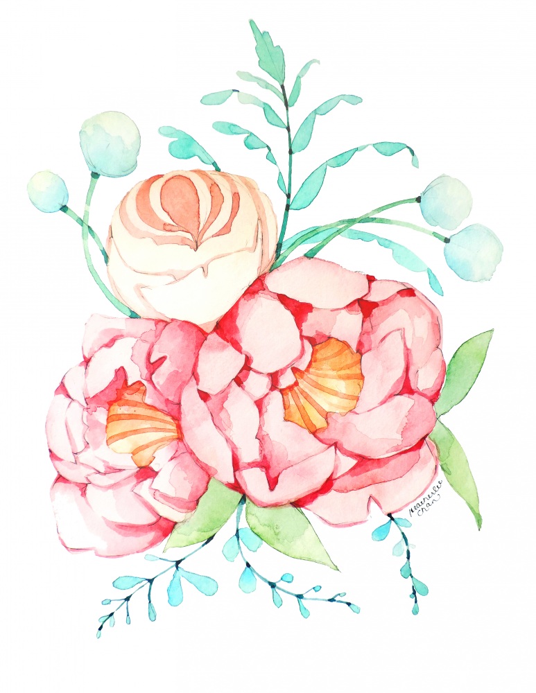 Canvas on Demand Poster Print 16 x 20 entitled Styled Peonies