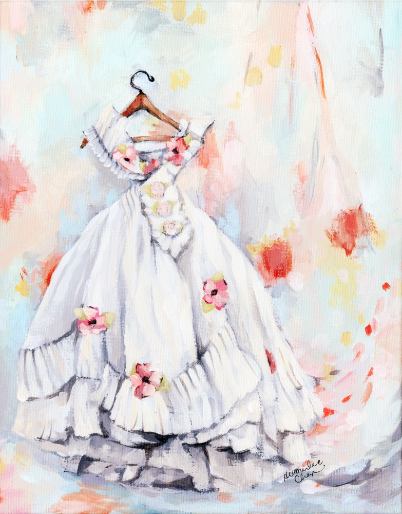 Canvas on Demand Poster Print 16 x 20 entitled Vintage Dress Romance
