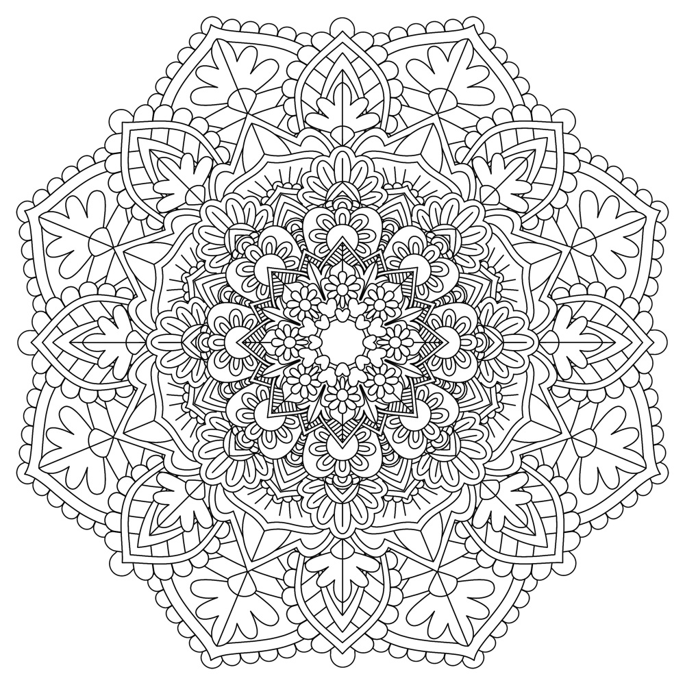 Canvas on Demand Poster Print 12 x 12 entitled Coloring Mandala Pretty 10