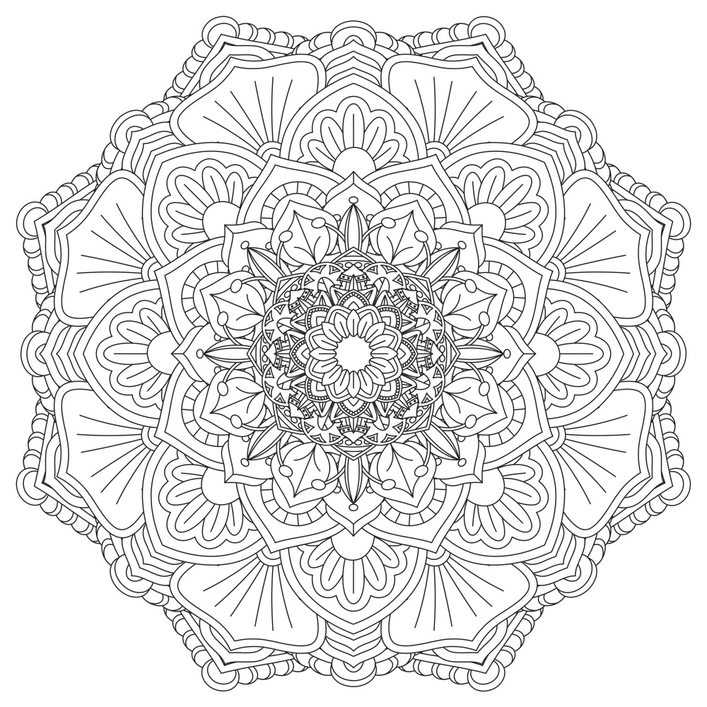 Canvas on Demand Poster Print 12 x 12 entitled Coloring Mandala Pretty 11