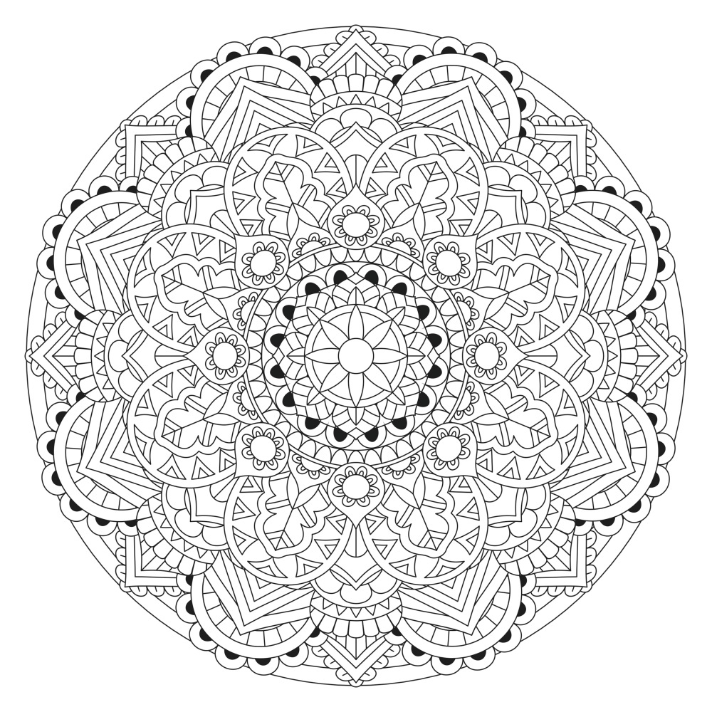 Canvas on Demand Poster Print 12 x 12 entitled Coloring Mandala Pretty 15