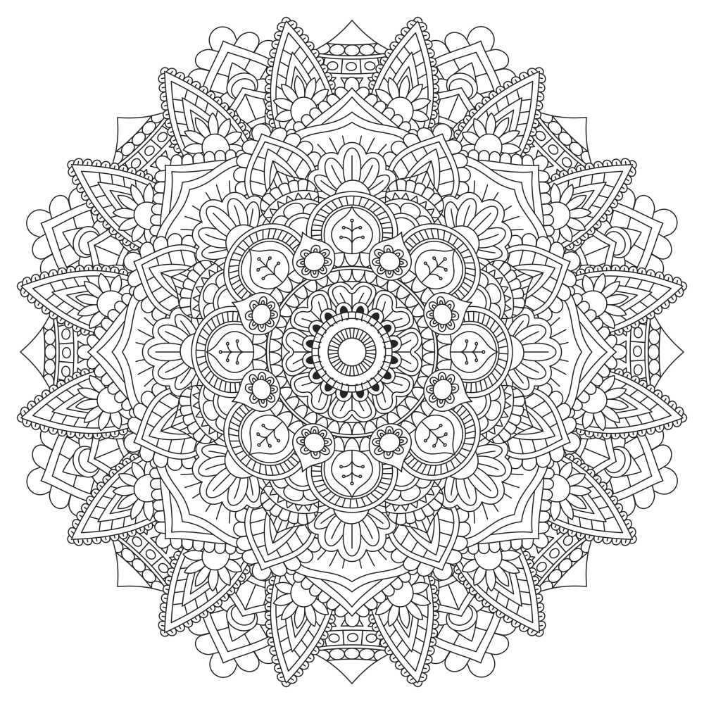 Canvas on Demand Poster Print 12 x 12 entitled Coloring Mandala Pretty 16