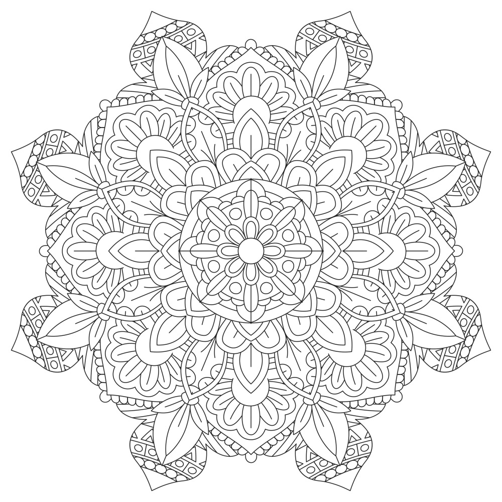 Canvas on Demand Poster Print 12 x 12 entitled Coloring Mandala Pretty 17