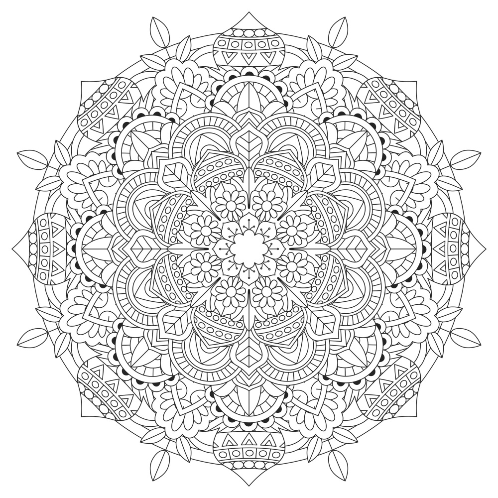 Canvas on Demand Poster Print 12 x 12 entitled Coloring Mandala Pretty 23