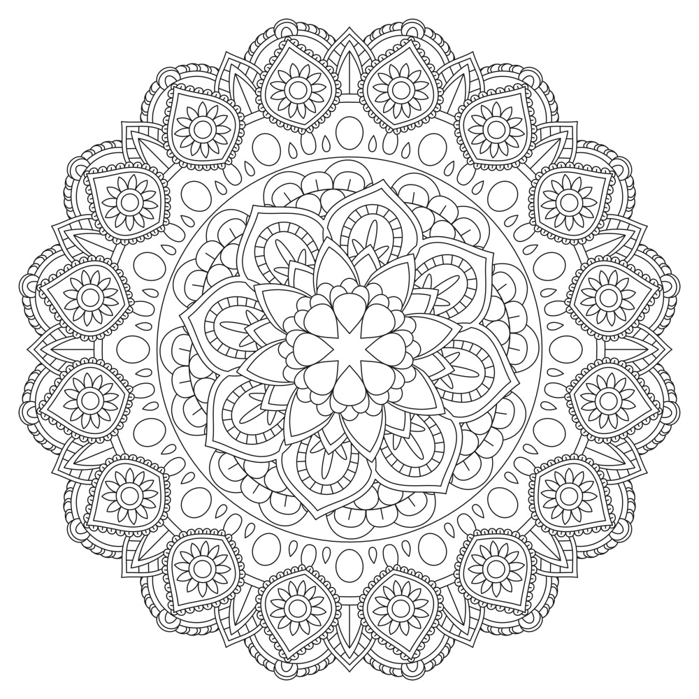 Canvas on Demand Poster Print 12 x 12 entitled Coloring Mandala Pretty 24