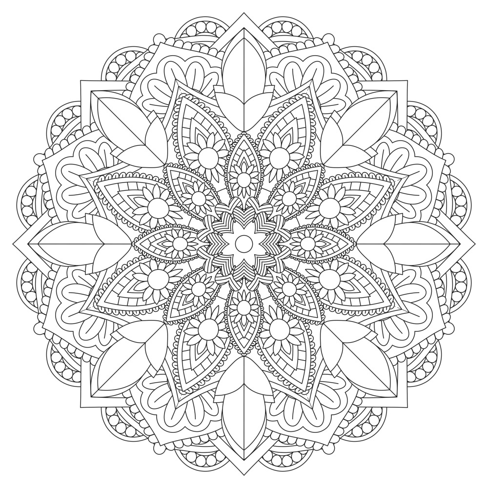 Canvas on Demand Poster Print 12 x 12 entitled Coloring Mandala Pretty 27