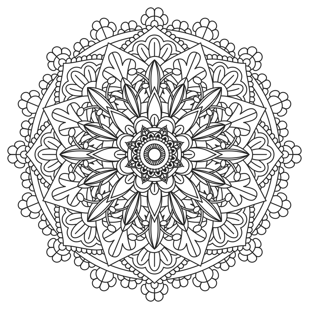 Canvas on Demand Poster Print 12 x 12 entitled Coloring Mandala Pretty 5