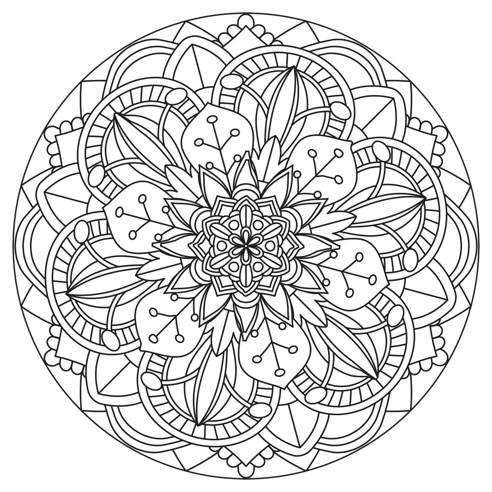 Canvas on Demand Poster Print 12 x 12 entitled Coloring Mandala Pretty 6