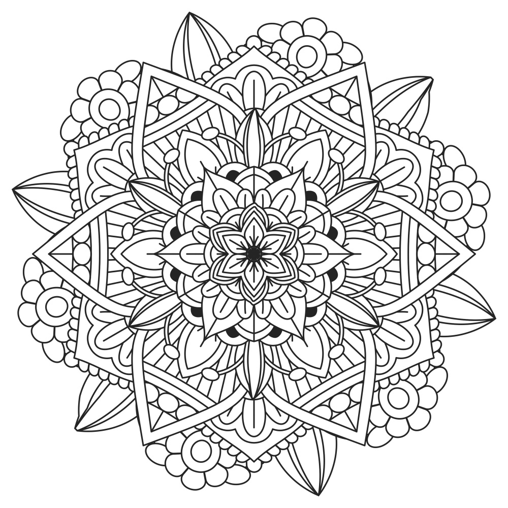 Canvas on Demand Poster Print 12 x 12 entitled Coloring Mandala Pretty 7