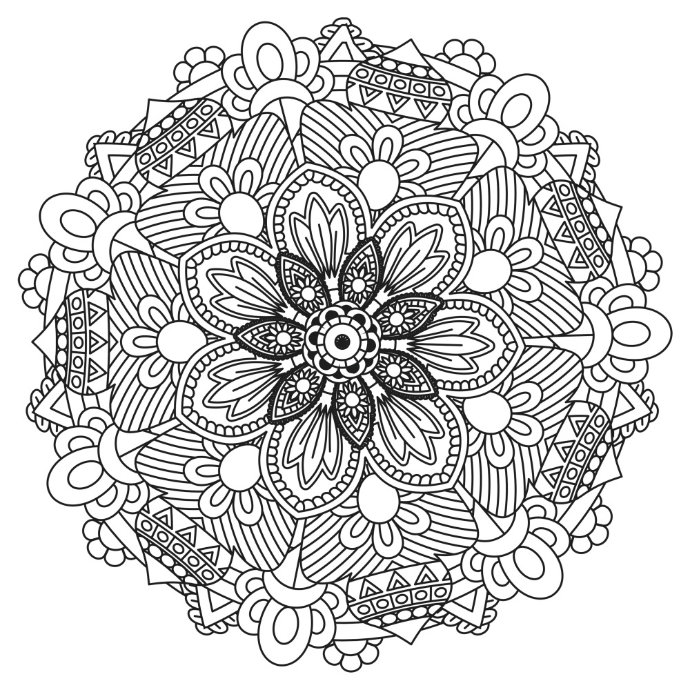 Canvas on Demand Poster Print 12 x 12 entitled Coloring Mandala Pretty 8