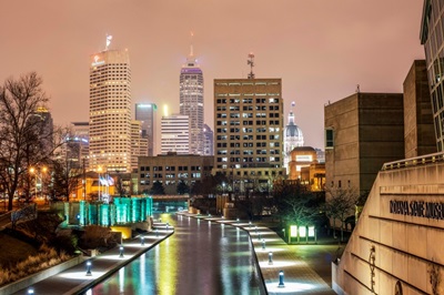 Indianapolis City Skyline at Night