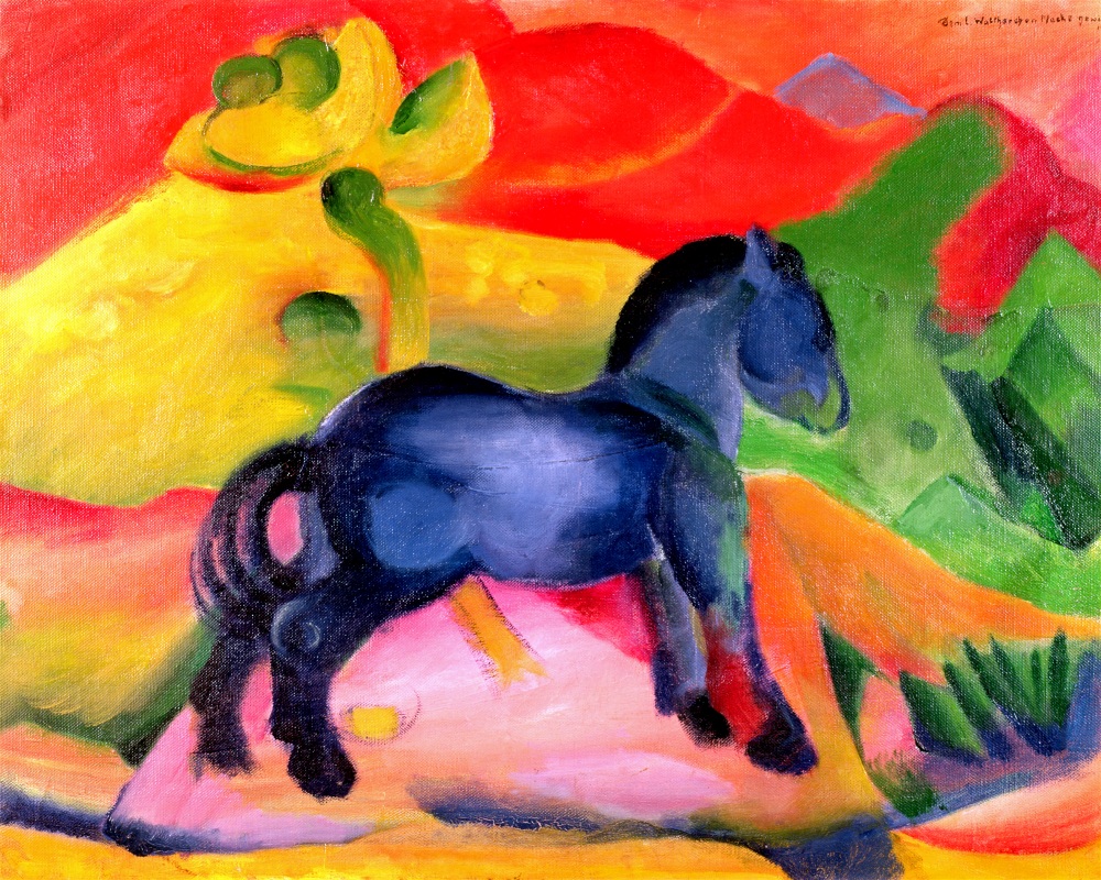 Canvas on Demand Poster Print 20 x 16 entitled Little Blue Horse, 1912