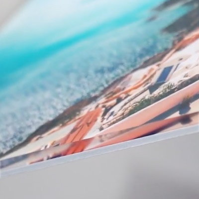 close up view of acrylic photo print showing rich color
