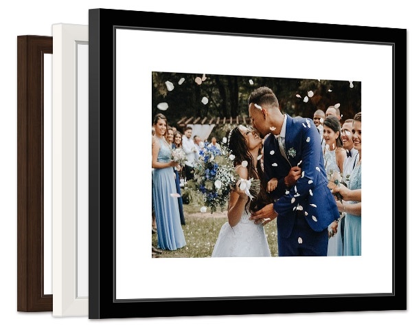 Wedding photo in a framed print with multiple finish options