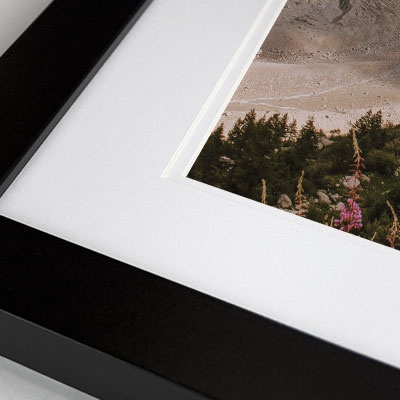 A close-up photo of a double matted frame