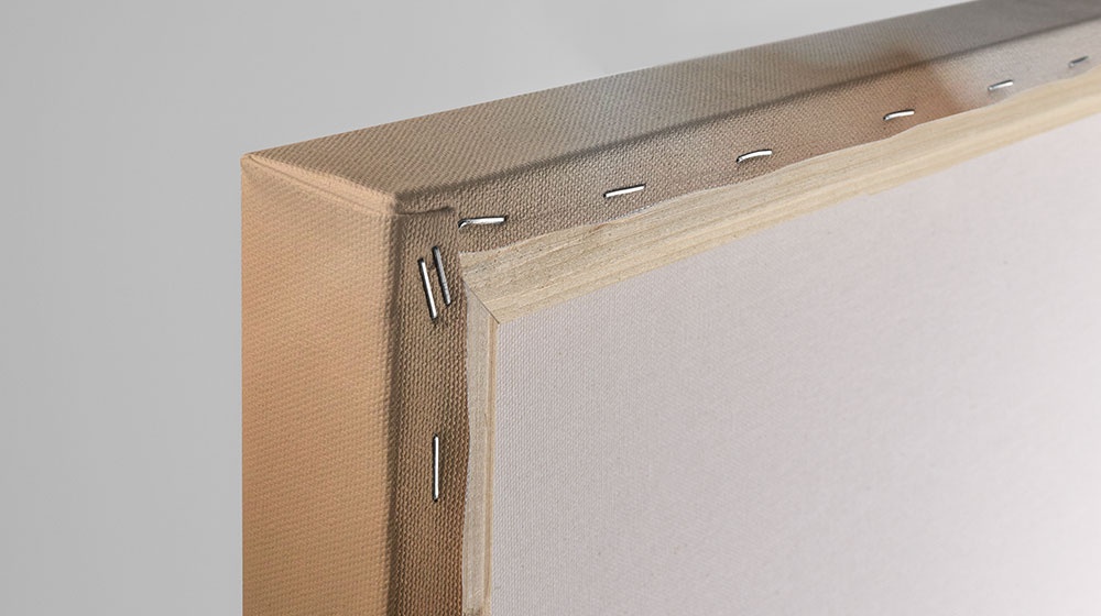 back of a canvas print showing the construction detail