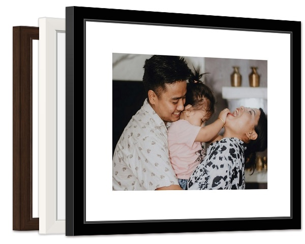 family photo in a framed print with multiple finish options