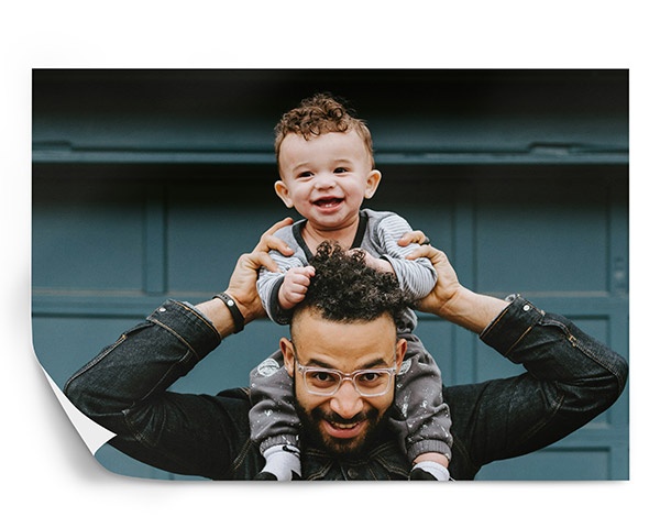 dad and child photo printed on a poster print