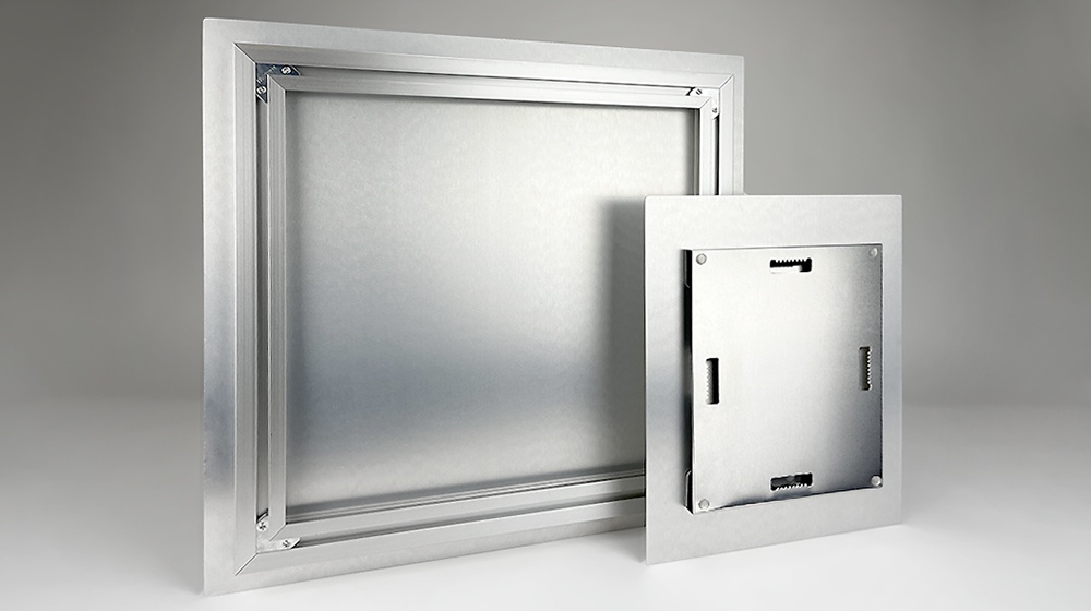 full metal backing hardware on the back of high-gloss metal prints