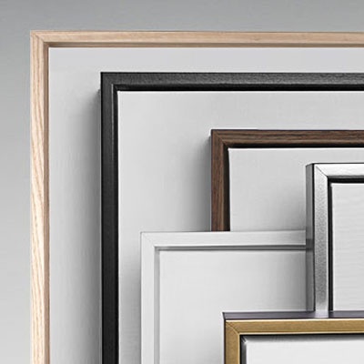 Group of six color options for floating frames