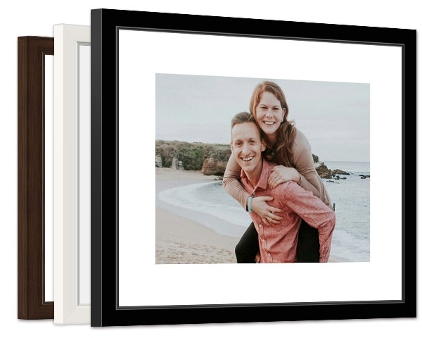 couple photo in a framed print with multiple finish options