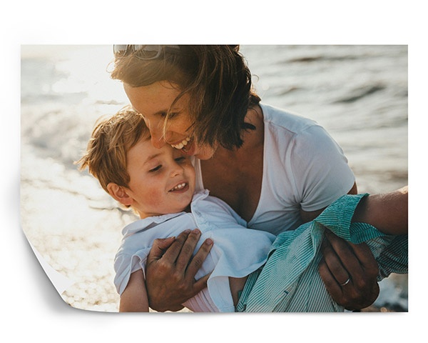 mom and child photo printed on a poster print
