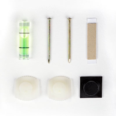 Parts from the included hanging hardware