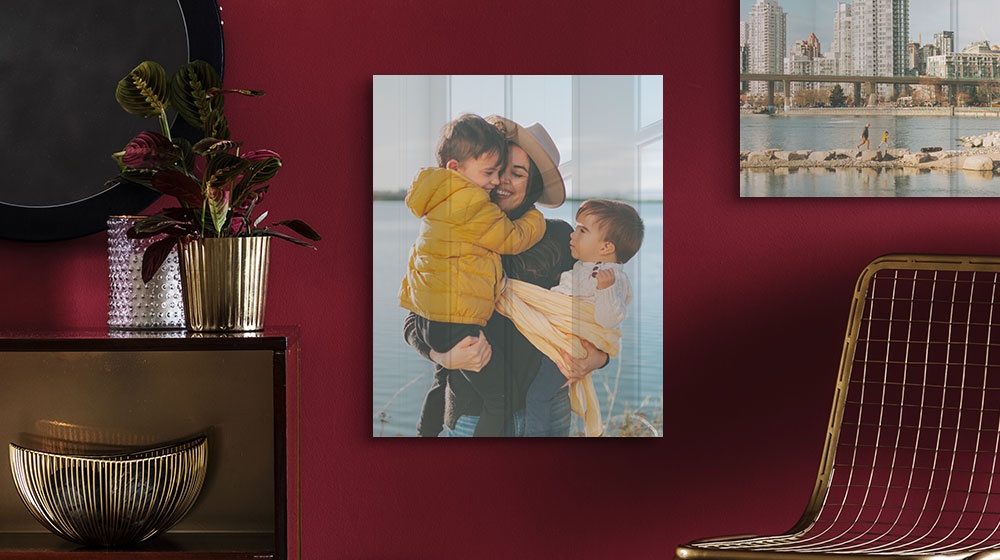 family photo printed on metal