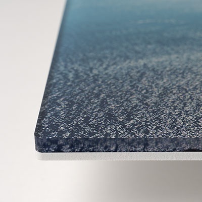 A close-up photo of an acrylic print showing quality