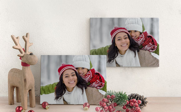 Three canvases with a variety of family photos