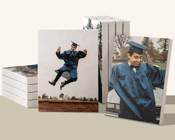 Ten 11x14 Canvas Prints of a graduate jumping in the air
