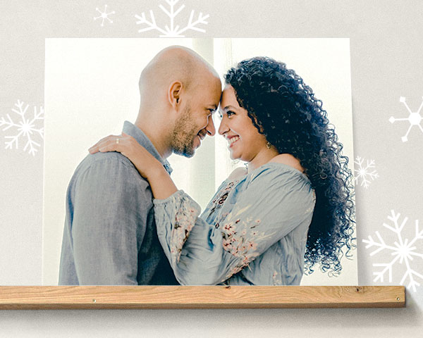 16x20 a picture of a couple printed on canvas