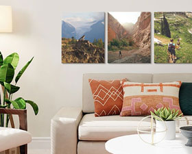 South-Western Livingroom with adventurous travels printed on Canvas
