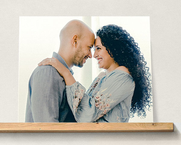 a picture of a couple printed on canvas